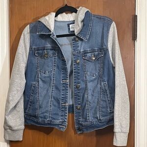 Wax Jean Jacket with Gray Hoodie  M